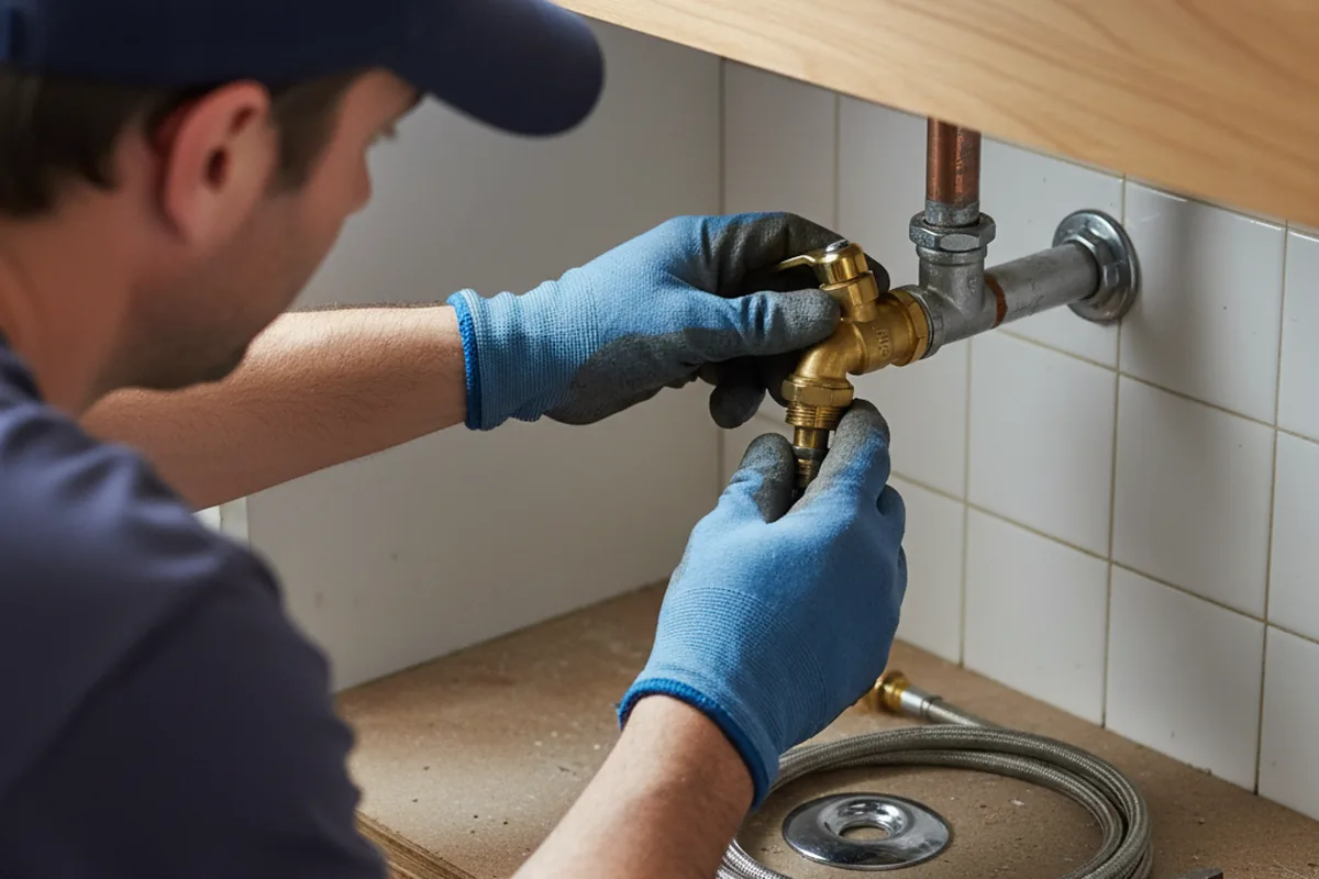 Shutoff valve and fitting work during Faucet and Fixture Repair in Dover Afb